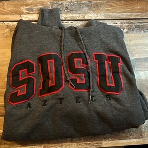 Champion Gray and Red SDSU Hoodie